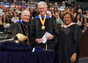 Schneider with Chancellor Philip Dubois and BOG Member Pearl Burris-Floyd