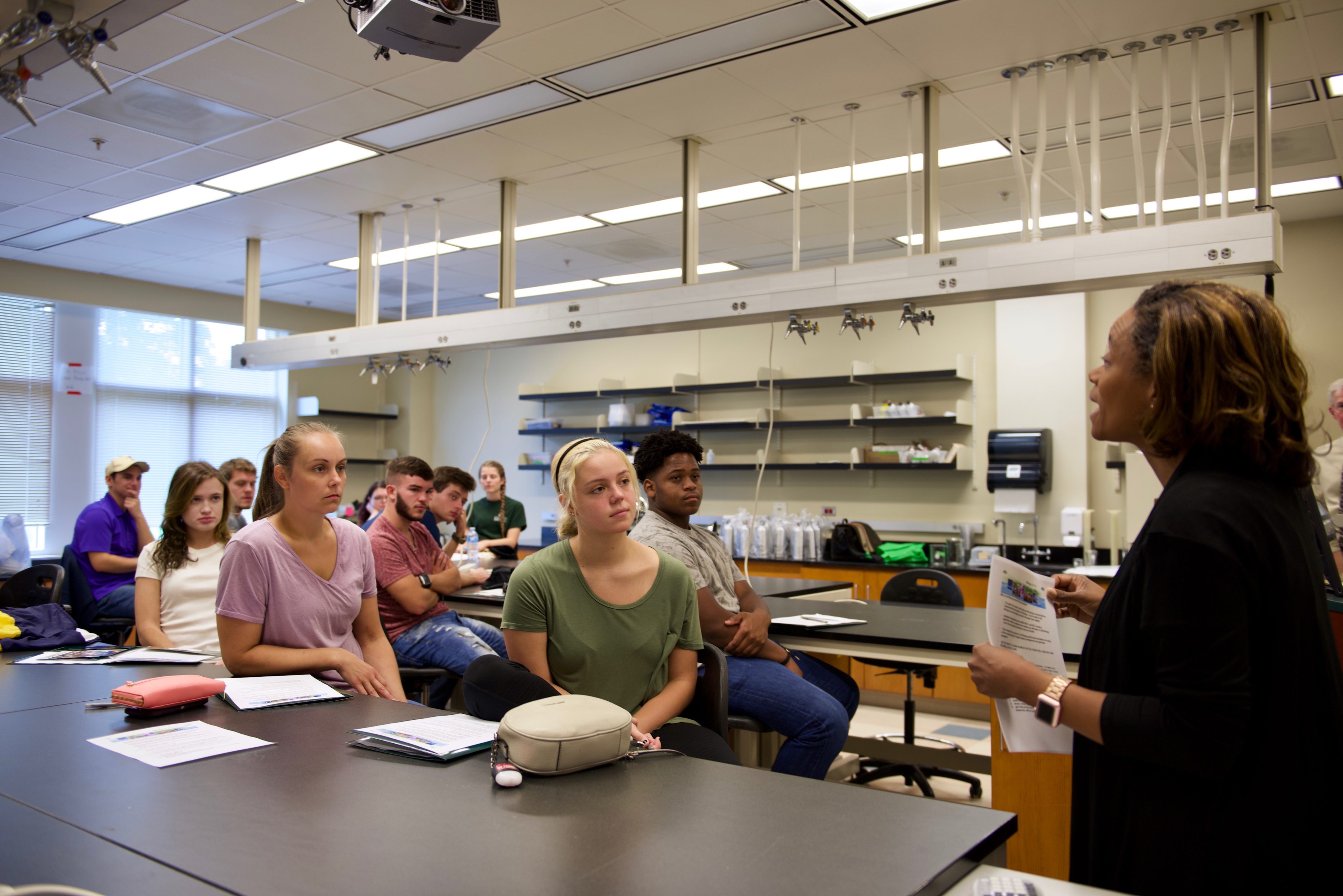 Gaston College students in UNC Charlotte biology lab